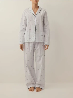 Reserved - Dwuczęściowa piżama z bawełny - jasnoniebieski