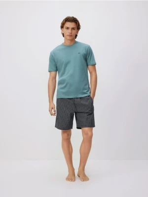 Reserved - Dwuczęściowa piżama z bawełny - jasnozielony