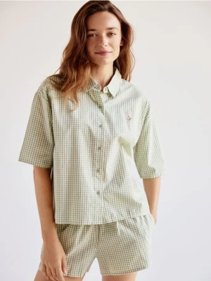 Reserved - Dwuczęściowa piżama z bawełny - zielony