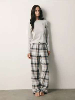 Reserved - Dwuczęściowa piżama z misiem - jasnoszary