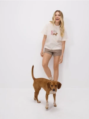 Reserved - Dwuczęściowa piżama z nadrukiem - beżowy