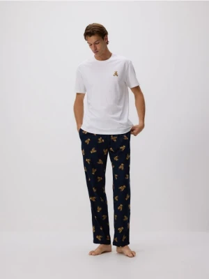 Reserved - Dwuczęściowa piżama z nadrukiem - biały