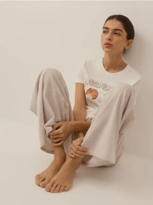 Reserved - Dwuczęściowa piżama z nadrukiem - brązowy