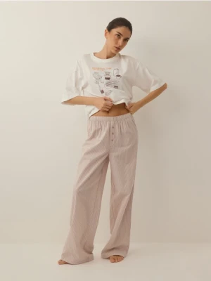 Reserved - Dwuczęściowa piżama z nadrukiem - brązowy