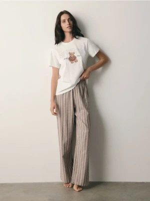 Reserved - Dwuczęściowa piżama z nadrukiem - brązowy