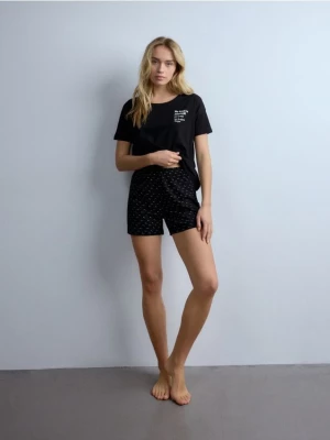 Reserved - Dwuczęściowa piżama z nadrukiem - czarny