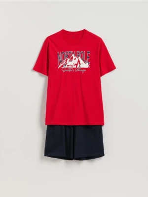 Reserved - Dwuczęściowa piżama z nadrukiem - czerwony