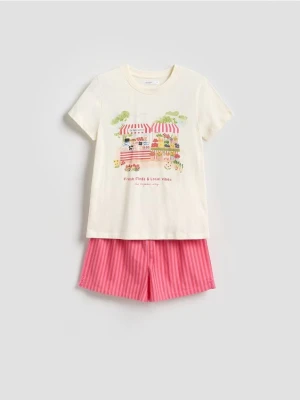 Reserved - Dwuczęściowa piżama z nadrukiem - czerwony