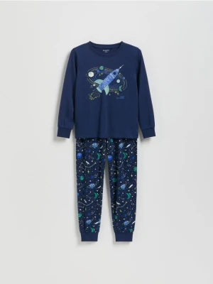 Reserved - Dwuczęściowa piżama z nadrukiem - granatowy