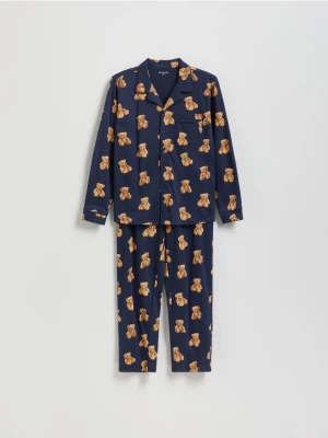 Reserved - Dwuczęściowa piżama z nadrukiem - granatowy