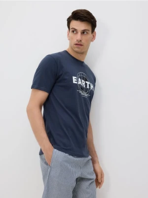Reserved - Dwuczęściowa piżama z nadrukiem - granatowy