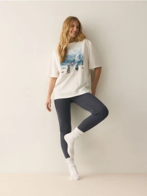 Reserved - Dwuczęściowa piżama z nadrukiem - granatowy