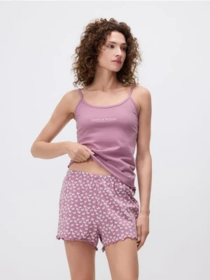 Reserved - Dwuczęściowa piżama z nadrukiem - jasnofioletowy