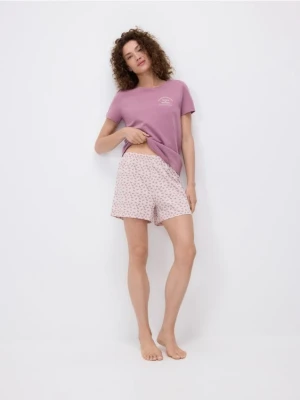 Reserved - Dwuczęściowa piżama z nadrukiem - jasnofioletowy