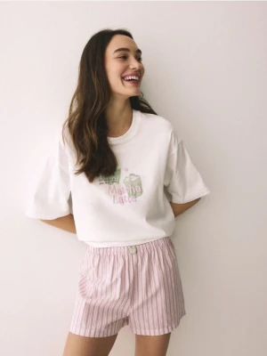 Reserved - Dwuczęściowa piżama z nadrukiem - lawendowy