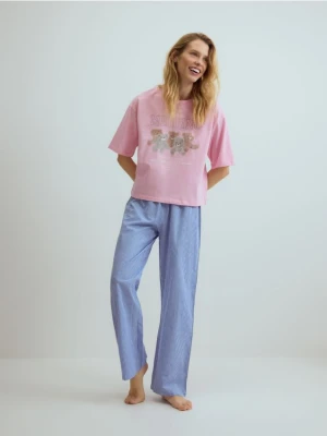 Reserved - Dwuczęściowa piżama z nadrukiem - niebieski