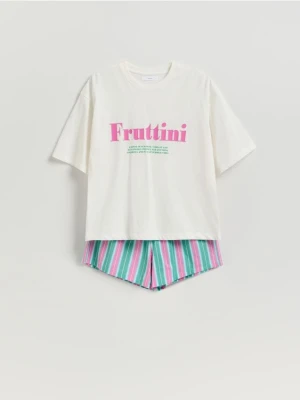 Reserved - Dwuczęściowa piżama z nadrukiem - zielony