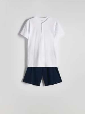 Reserved - Dwuczęściowa piżama z wiskozą - biały