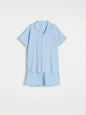 Reserved - Dwuczęściowa piżama z wiskozą - niebieski