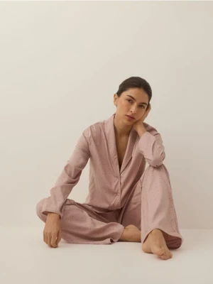 Reserved - Dwuczęściowa piżama z wiskozy - brązowy