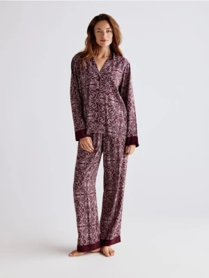 Reserved - Dwuczęściowa piżama z wiskozy - fioletowy