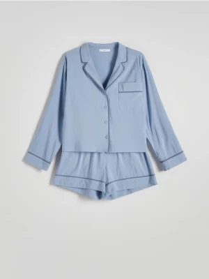 Reserved - Dwuczęściowa piżama z wiskozy - jasnoniebieski