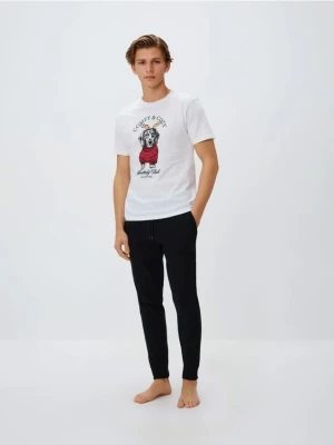 Reserved - Dwuczęściowa piżama ze świątecznym motywem - biały