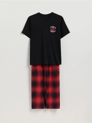 Reserved - Dwuczęściowa piżama ze świątecznym motywem - czarny