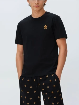 Reserved - Dwuczęściowa piżama ze świątecznym motywem - czarny