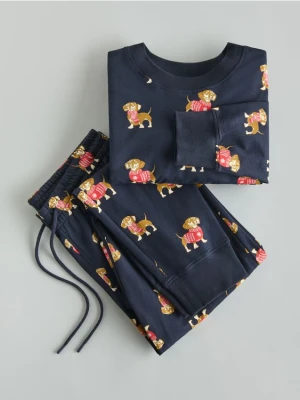 Zdjęcie produktu Reserved - Dwuczęściowa piżama ze świątecznym motywem - granatowy