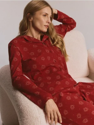 Reserved - Dwuczęściowa piżama ze świątecznym nadrukiem - czerwony