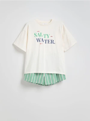 Reserved - Dwuczęściowa piżama - zielony