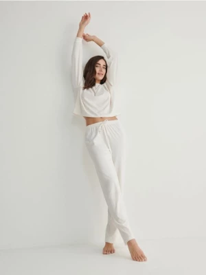 Reserved - Dwuczęściowa piżama - złamana biel