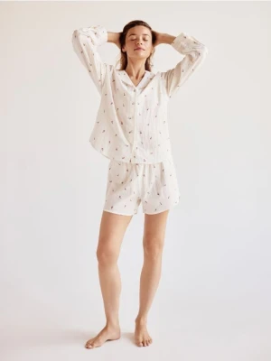 Reserved - Dwuczęściowa piżama - złamana biel