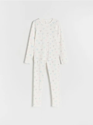 Reserved - Dwuczęściowa piżama - złamana biel