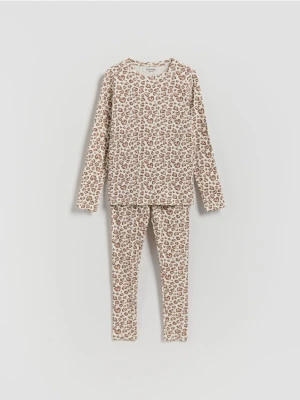 Reserved - Dwuczęściowa piżama - złamana biel