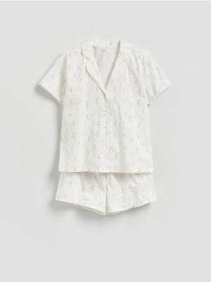 Reserved - Dwuczęściowa piżama - złamana biel