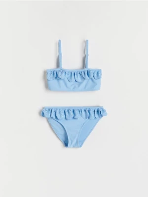 Reserved - Dwuczęściowy kostium kąpielowy z falbanką - jasnoniebieski