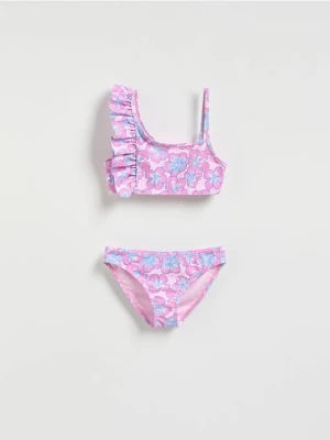 Reserved - Dwuczęściowy strój kąpielowy w kwiaty - fioletowy