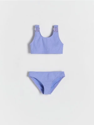 Reserved - Dwuczęściowy strój kąpielowy z aplikacją - fioletowy