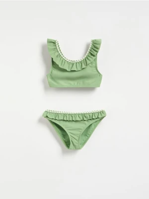 Zdjęcie produktu Reserved - Dwuczęściowy strój kąpielowy z haftem - oliwkowy