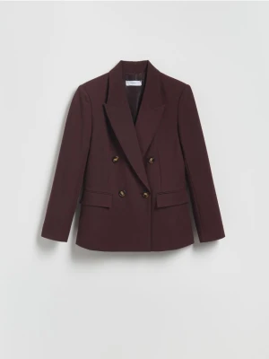 Reserved - Dwurzędowa marynarka - burgundowy