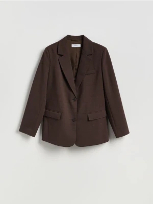 Reserved - Dwurzędowa marynarka - ciemnobrązowy