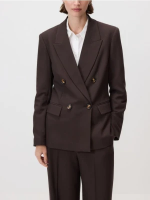 Reserved - Dwurzędowa marynarka - ciemnobrązowy