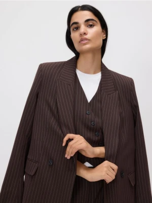 Reserved - Dwurzędowa marynarka - ciemnobrązowy