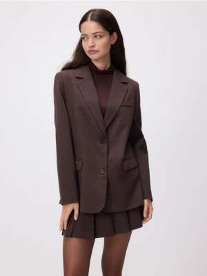 Reserved - Dwurzędowa marynarka - ciemnobrązowy