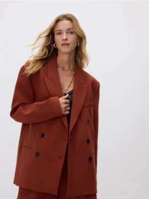 Reserved - Dwurzędowa marynarka - miedziany