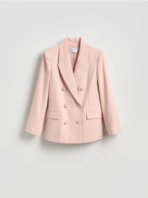 Reserved - Dwurzędowa marynarka - pastelowy róż