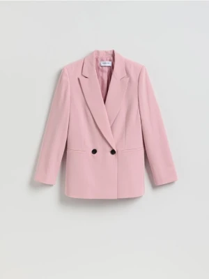 Reserved - Dwurzędowa marynarka - pastelowy róż