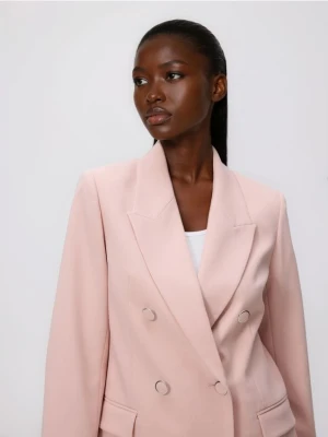 Reserved - Dwurzędowa marynarka - pastelowy róż